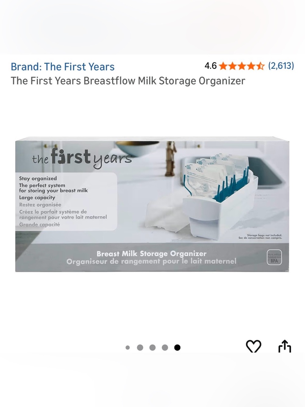 The First Years Breastflow Milk Storage Organizer - 4 count - Picture 7 of 8